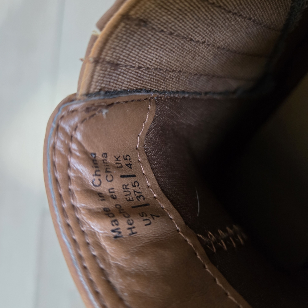 Call It Spring tan cognac heeled ankle boots, size 7 - Picture 5 of 6